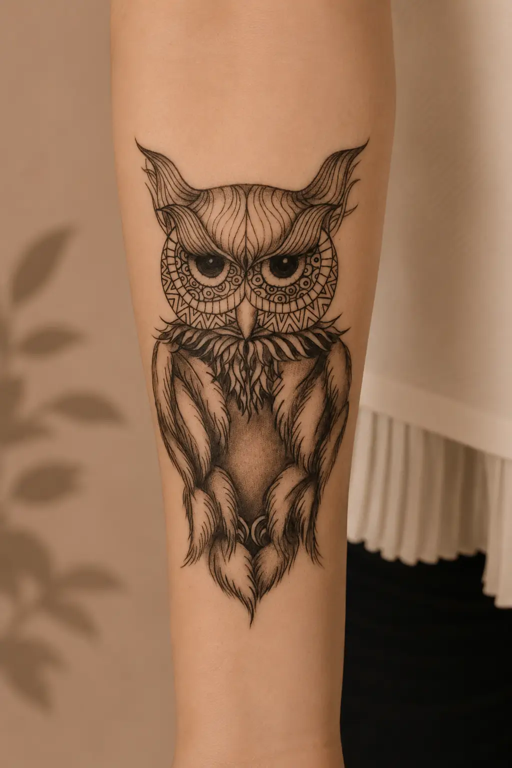 Owl Tattoo Arm by Kira