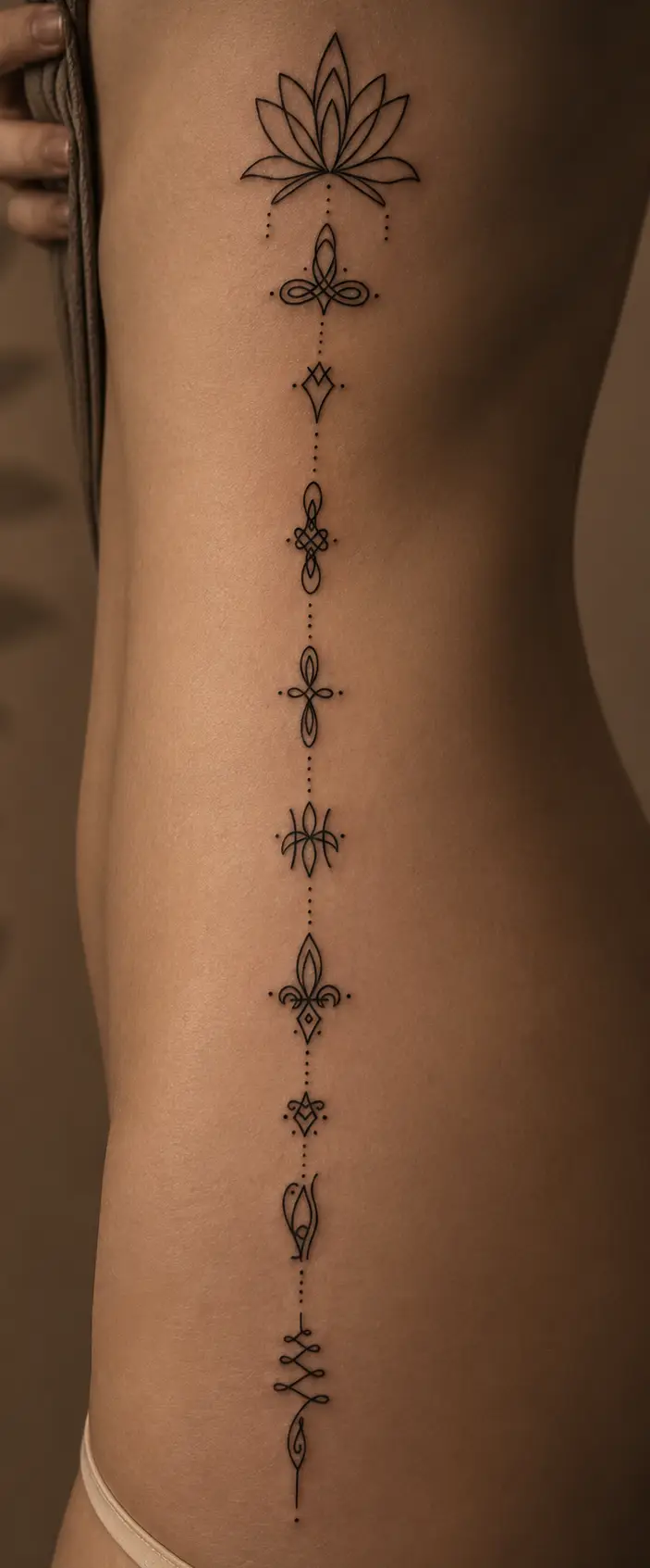 Rip minimalistic fine line tattoo by Kira