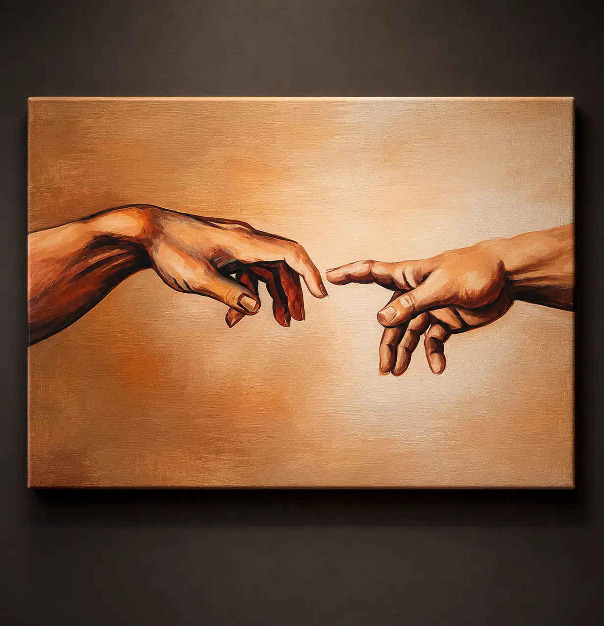 painting michelangelos hands on canvas BOL
