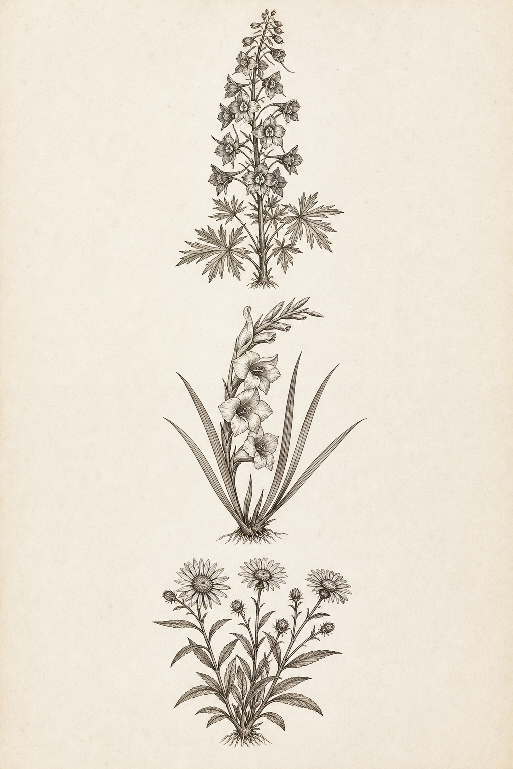 Birthmonth Flowers for July, August and September – Delphinium, Gladiolus and Aster