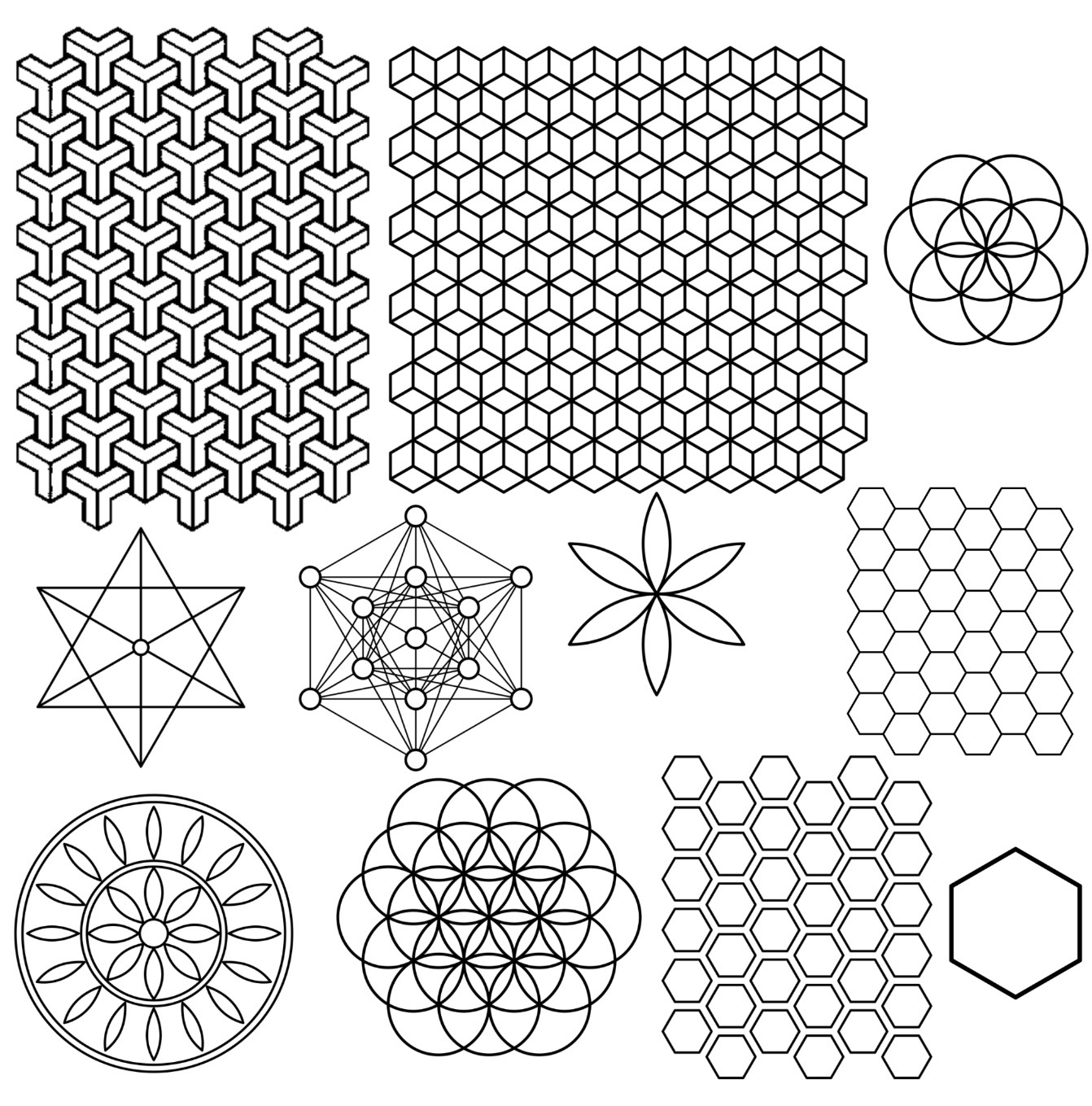Sacred Geometry Tattoo Patterns Set Preview